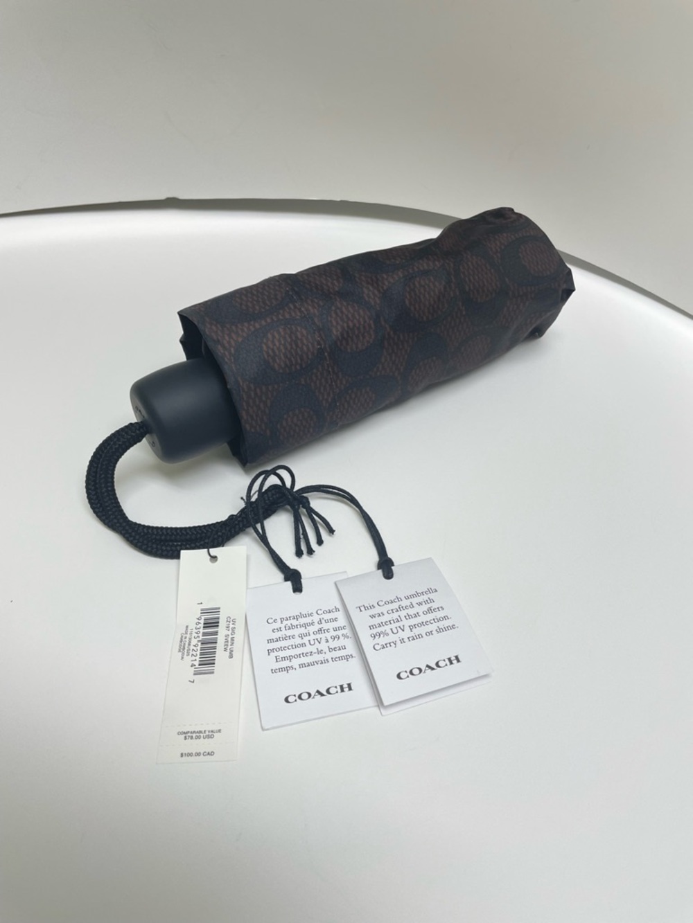 Coach Signature Compact Umbrella UV Protection - Picture 3 of 4